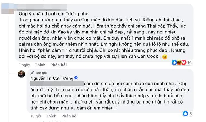 Bình luận trả lời khéo léo của MC Cát Tường.