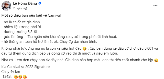 Các bài đăng bán xe của Hồng Đăng thu hút lượt tương tác cao. Ảnh: Chụp màn hình