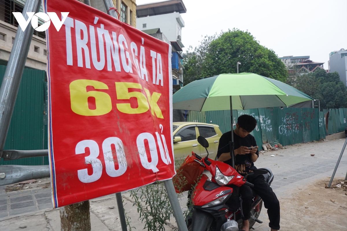 nguoi chan nuoi mang trung ga sieu re ban tren via he ha noi hinh anh 1