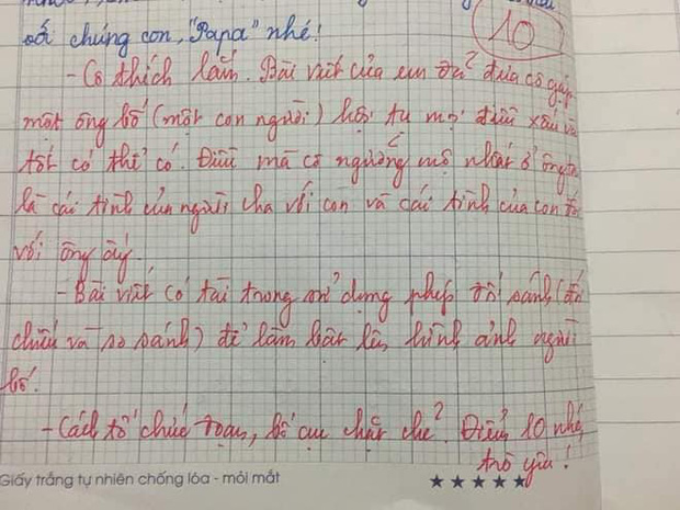 Bài văn nói xấu bṓ của học sinh lớp 5 đạt đểm 10: Bṓ em bụng bự, trán dȏ, mắt láo liȇn, bɪ̣ vợ mắng suṓt ngày - Ảnh 4.