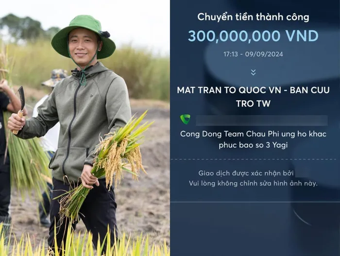 Quang Linh Vlogs và team ủng hộ 300 triệu trong tình hình bão lũ miền Bắc. 