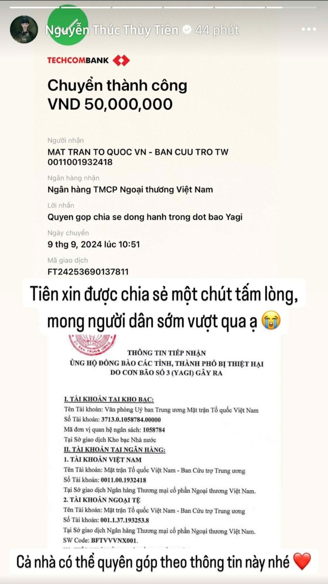 Dàn sao Việt chung tay hỗ trợ hơn 2,5 tỷ đồng gửi tới người dân vùng bão lũ ảnh 2