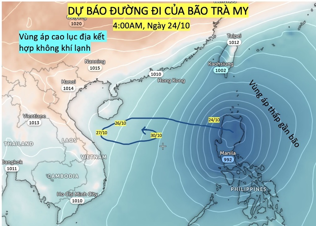 Vì sao bão Trà Mi có thể đi vòng tròn rồi mới tiến vào miền Trung? - 2