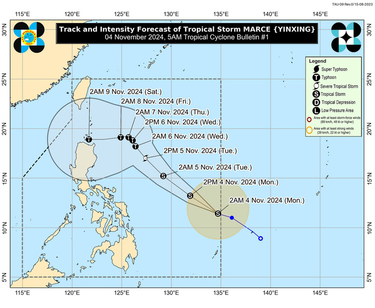 Bão Yinxing hình thành ở ngoài khơi Philippines - Ảnh 1.