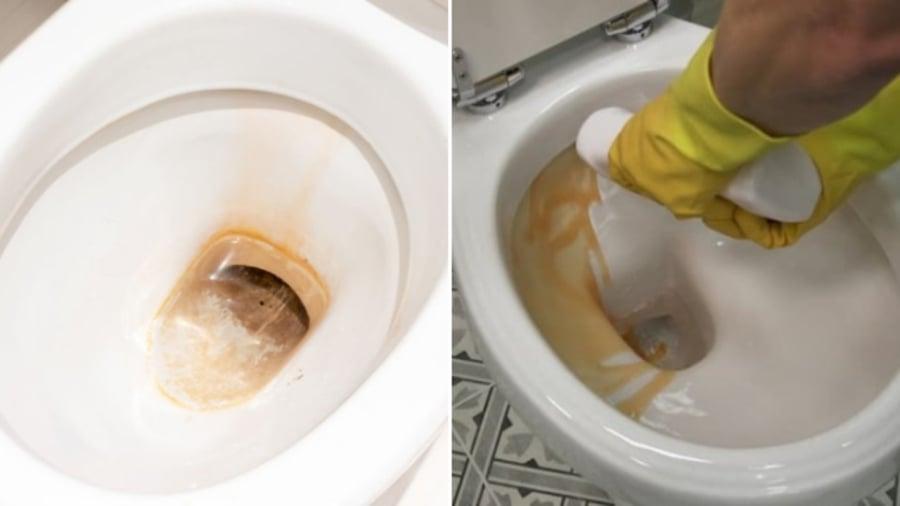 Bạn có thể sử dụng nước nóng kết hợp với chất tẩy rửa đang sử dụng để làm sạch bồn cầu.