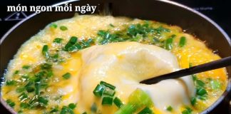 Rán trứng cho thêm vài giọt này trứng nở phồng, xốp mềm, 2 quả mà như 4 quả