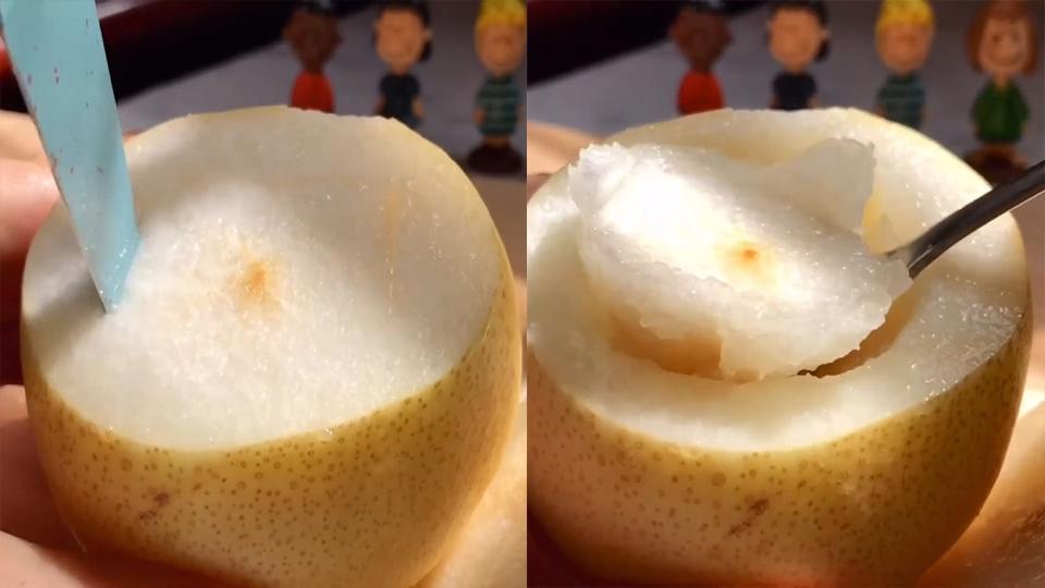 Nạo ruột trong lõi quả lê