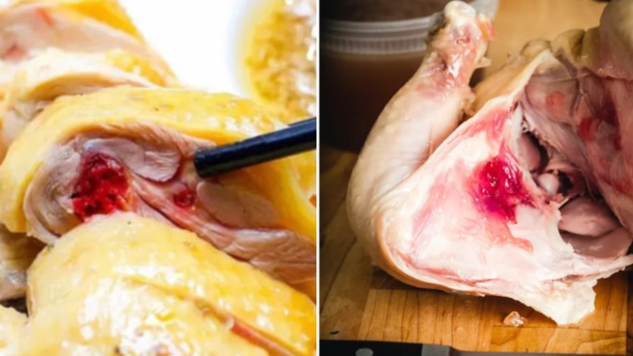 Hiện tượng thịt gà ʟuộc bị ᵭỏ xương ʟà bình thường.