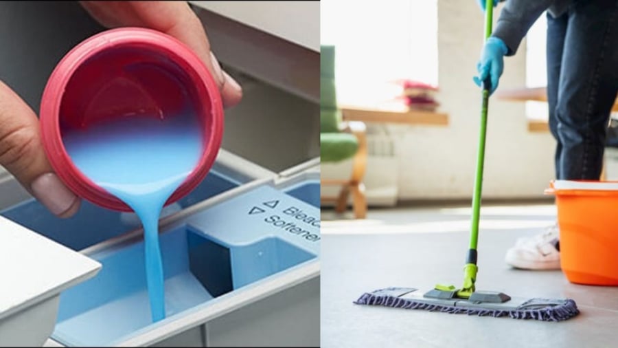 Mang nước xả vải đi lau sàn nhà bạn thấy công dụng bất ngờ