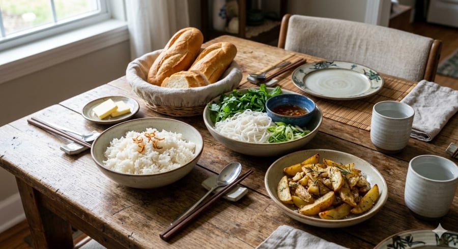 Nhiều thực phẩm tinh bột quen thuộc như cơm trắng, bánh mì hay khoai tây không có vị ngọt nhưng vẫn có thể khiến đường huyết tăng nhanh nếu ăn nhiều.